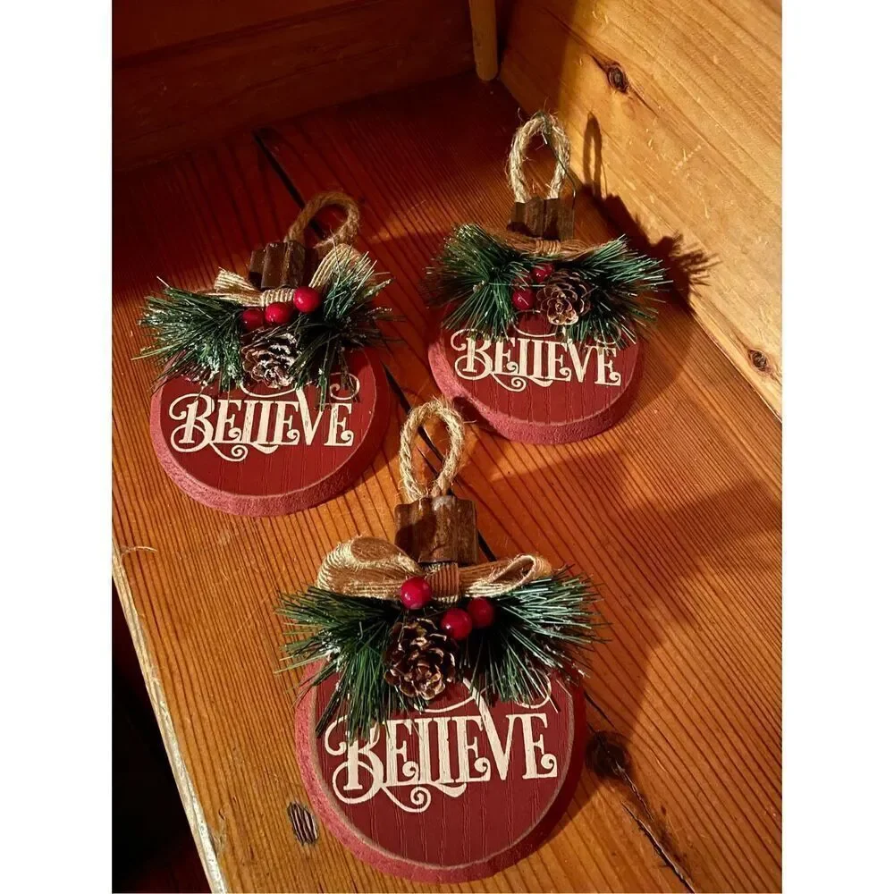 Believe Ornaments x3